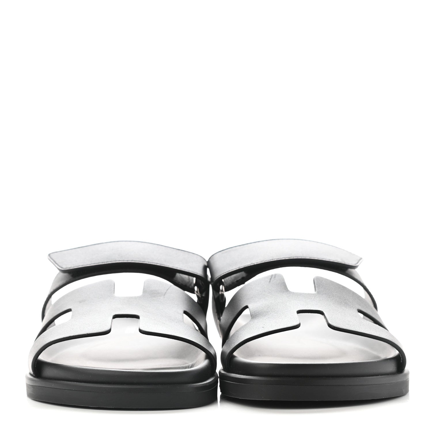 Hermes Calfskin Womens Chypre Sandals 37 Black 2 of 11
