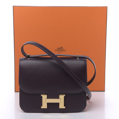 Hermes Epsom Horseshoe Constance 18 Raisin Gris Mouette 11 of 11