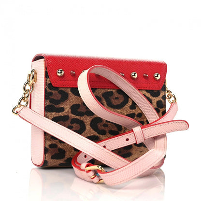Dolce & Gabbana Dauphine Leopard Print Lizard Crystal Embellished DG Millennials Mini Crossbody Bag Multicolor 3 of 9