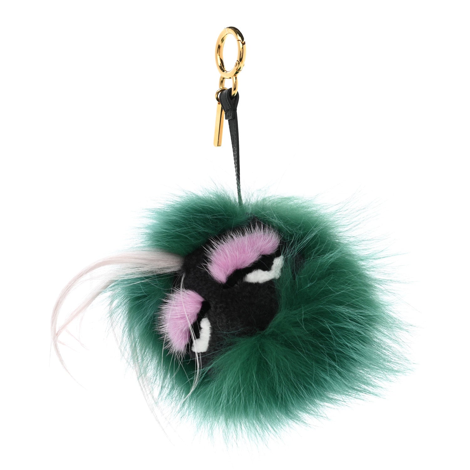 Fendi Fox Rabbit Goat Mink Fur Vitello Flamingo Minty Monster Bag Bug Charm Green Apple Multicolor 1 of 5