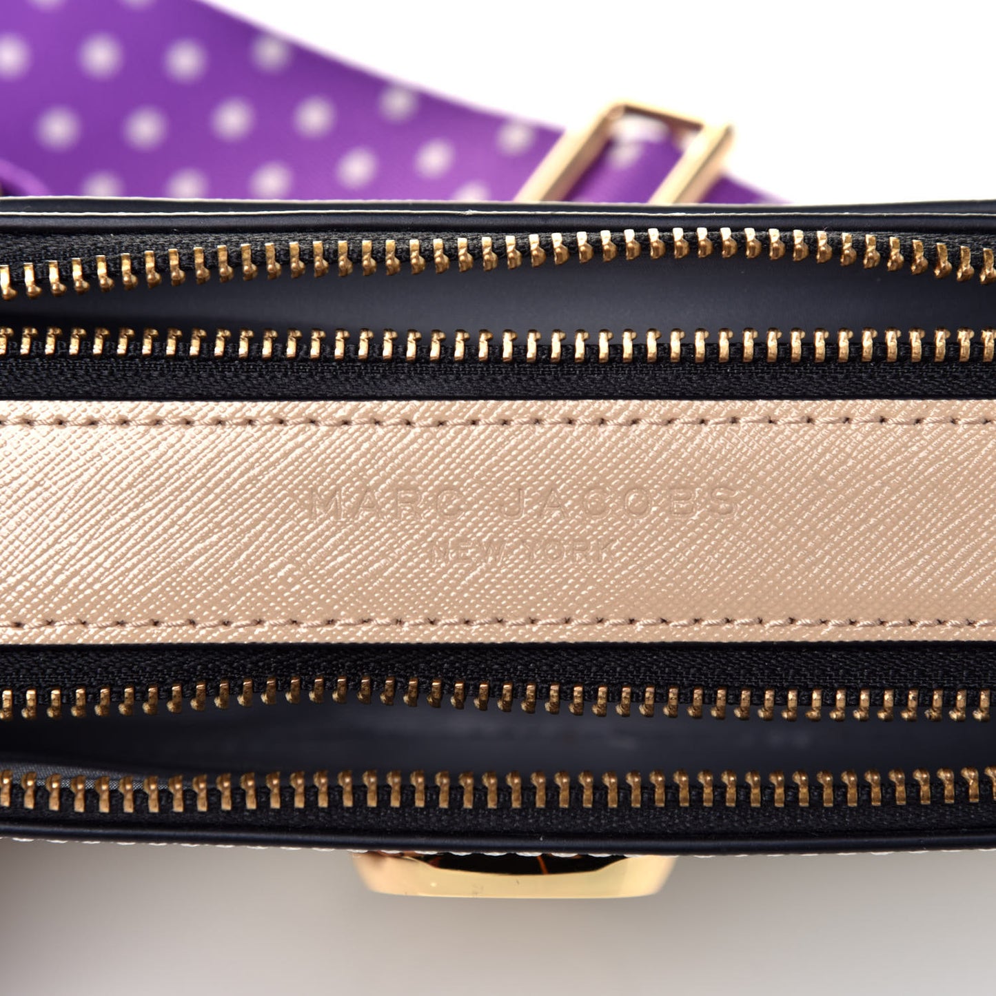 Saffiano Small Snapshot Camera Bag Moon White Multi
