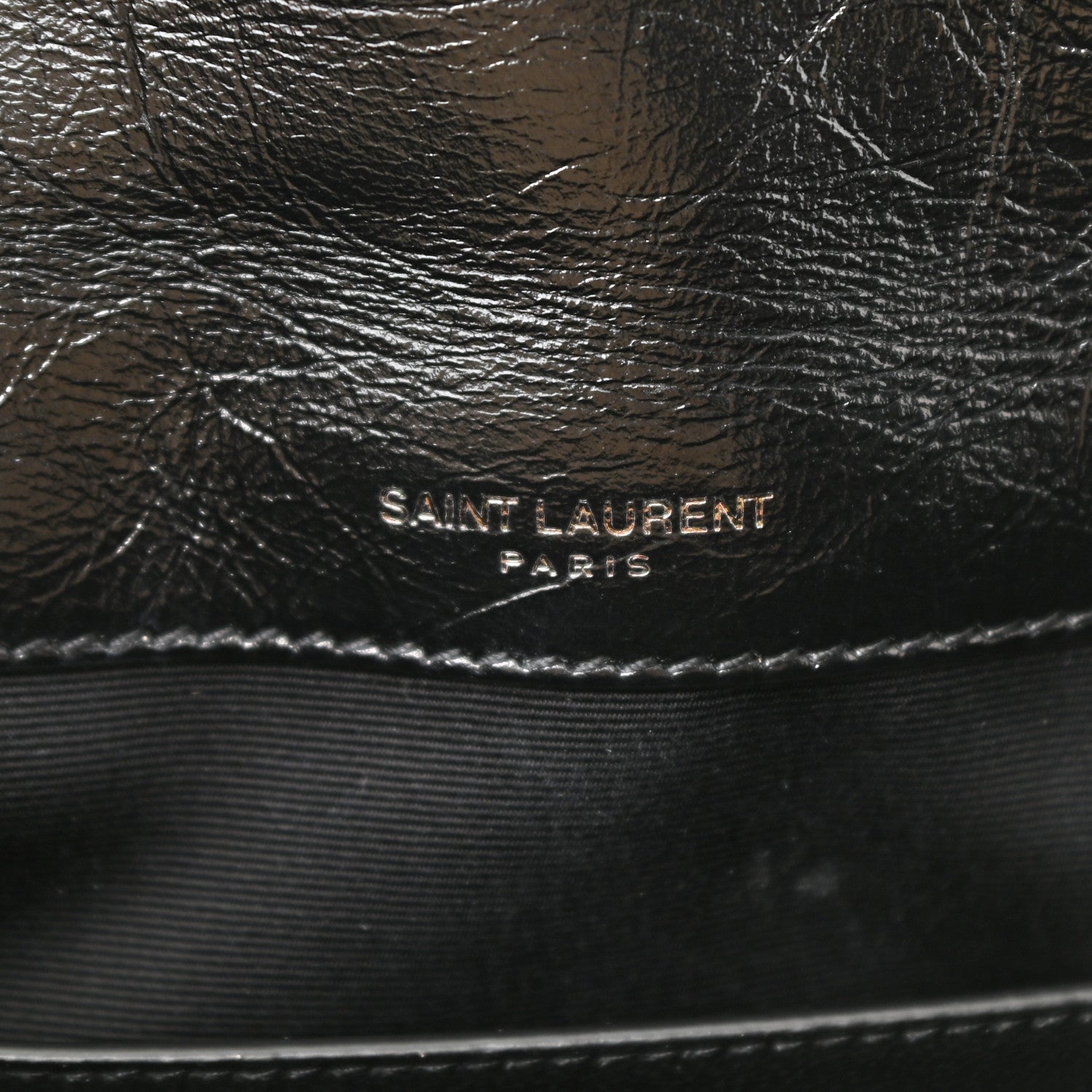 Saint Laurent Crinkled Lambskin Matelasse Monogram Baby Niki Chain Satchel Black 6 of 11