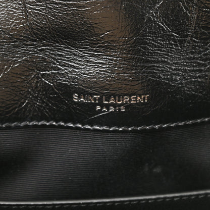 Saint Laurent Crinkled Lambskin Matelasse Monogram Baby Niki Chain Satchel Black 6 of 11
