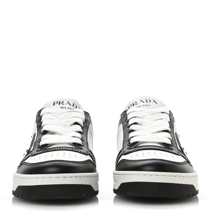 Prada Vitello Sport Spazzolato Rois Triangle Logo Womens Downtown Low Top 30mm Sneakers 36 White Black 3 of 7