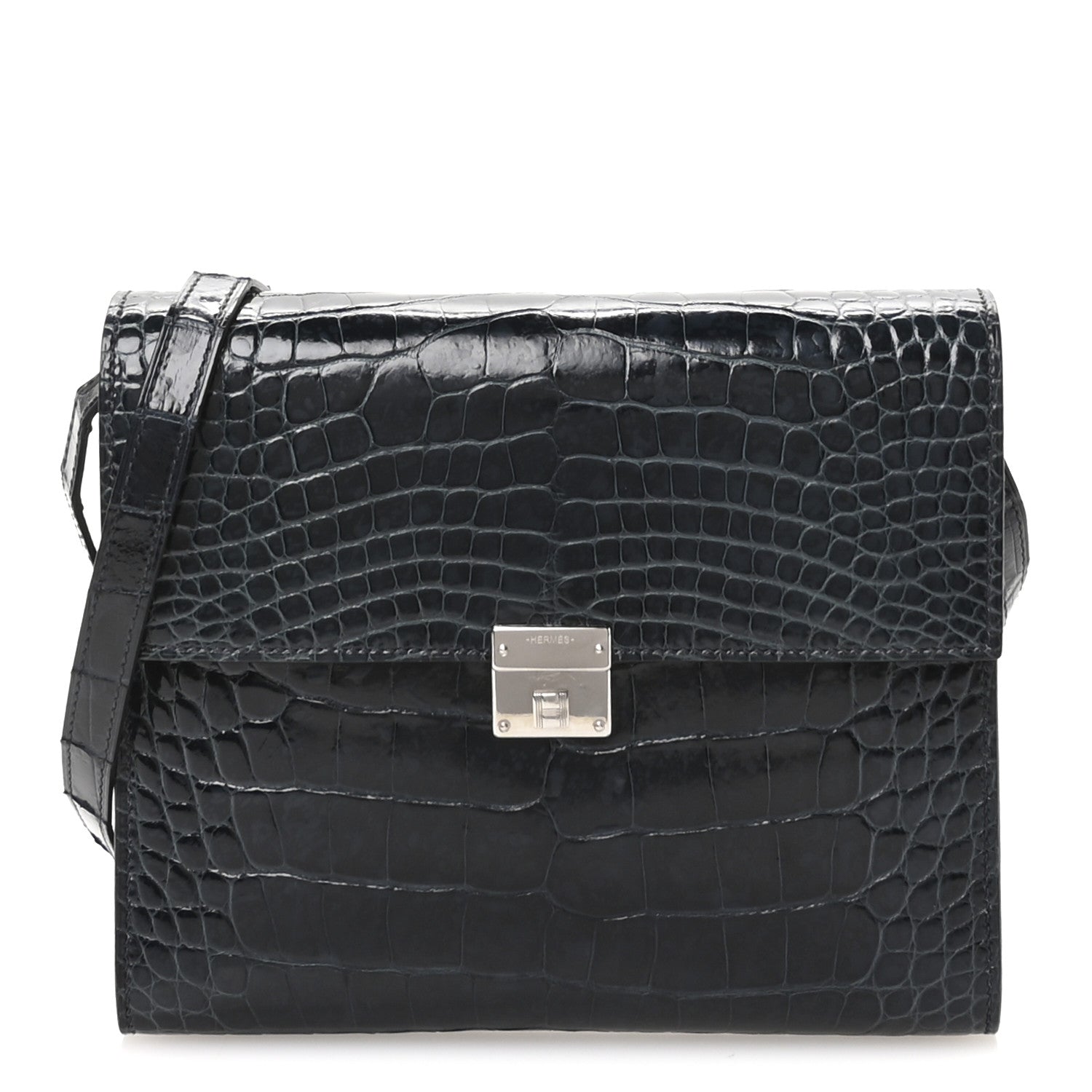 Hermes Shiny Alligator Clic 16 Wallet Bleu Baltique 1 of 9