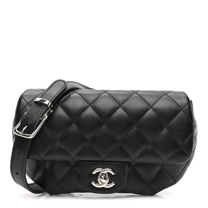 Chanel Calfskin Quilted CC Uniform Flap Belt Bag Black 1 of 10