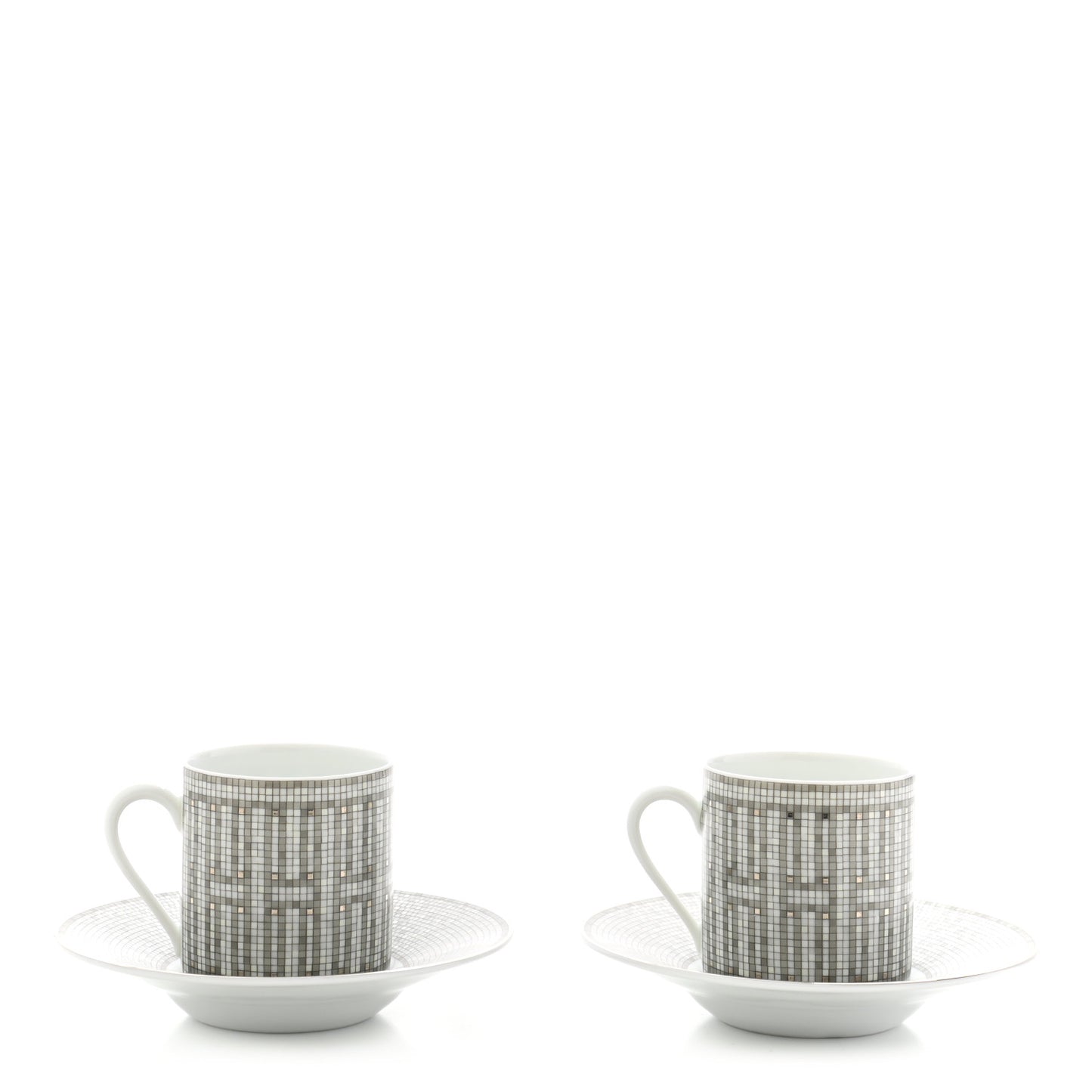 Porcelain Mosaique au 24 Coffee Cup and Saucer Set of 2