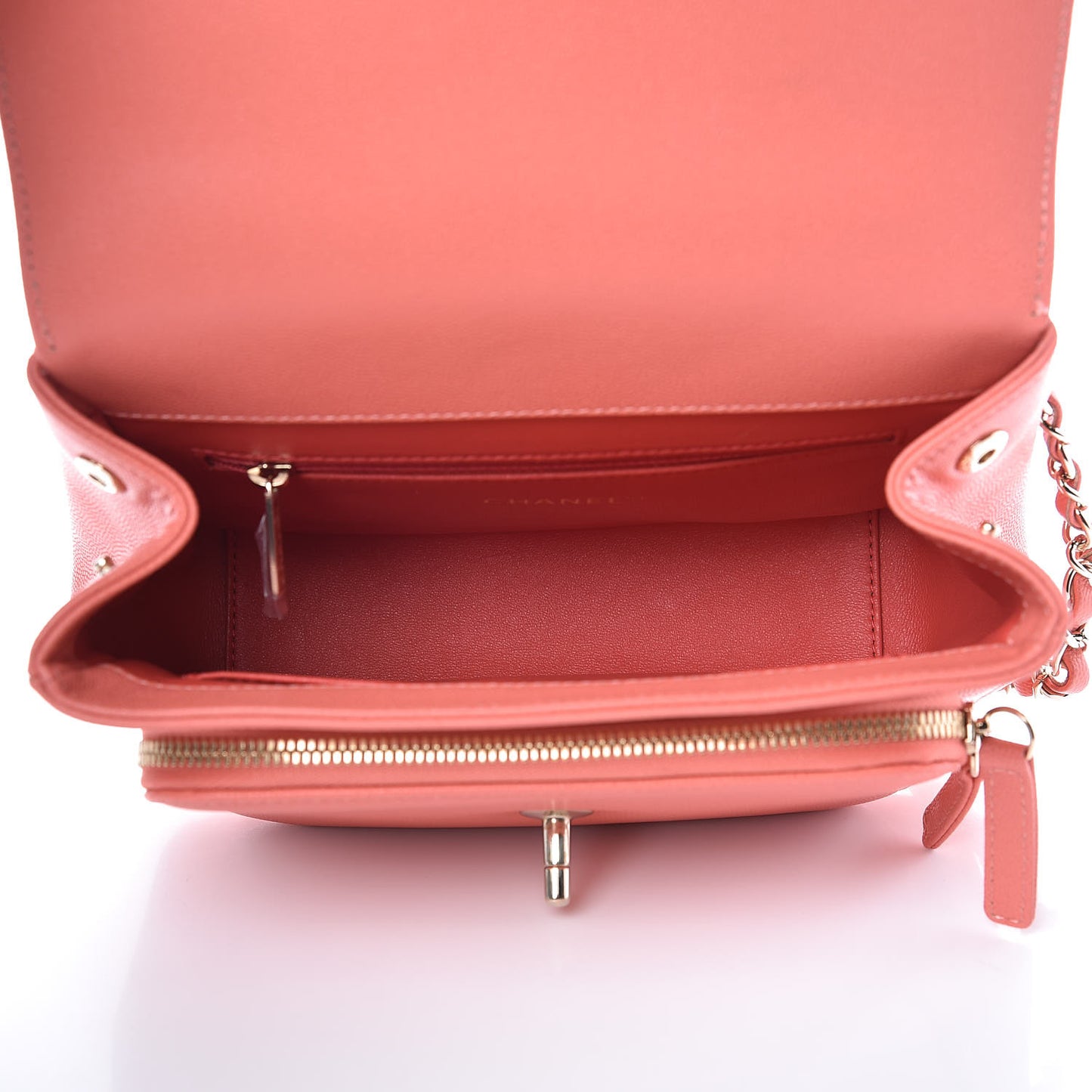 Caviar Quilted Small Business Affinity Flap Coral