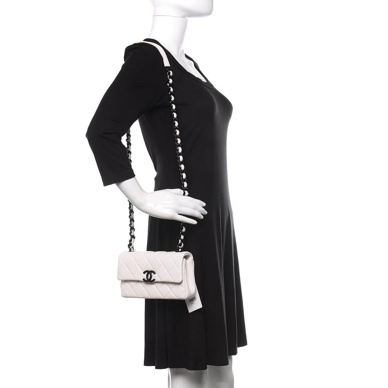 Chanel Caviar Quilted My Everything Small Flap White Black 2 of 11