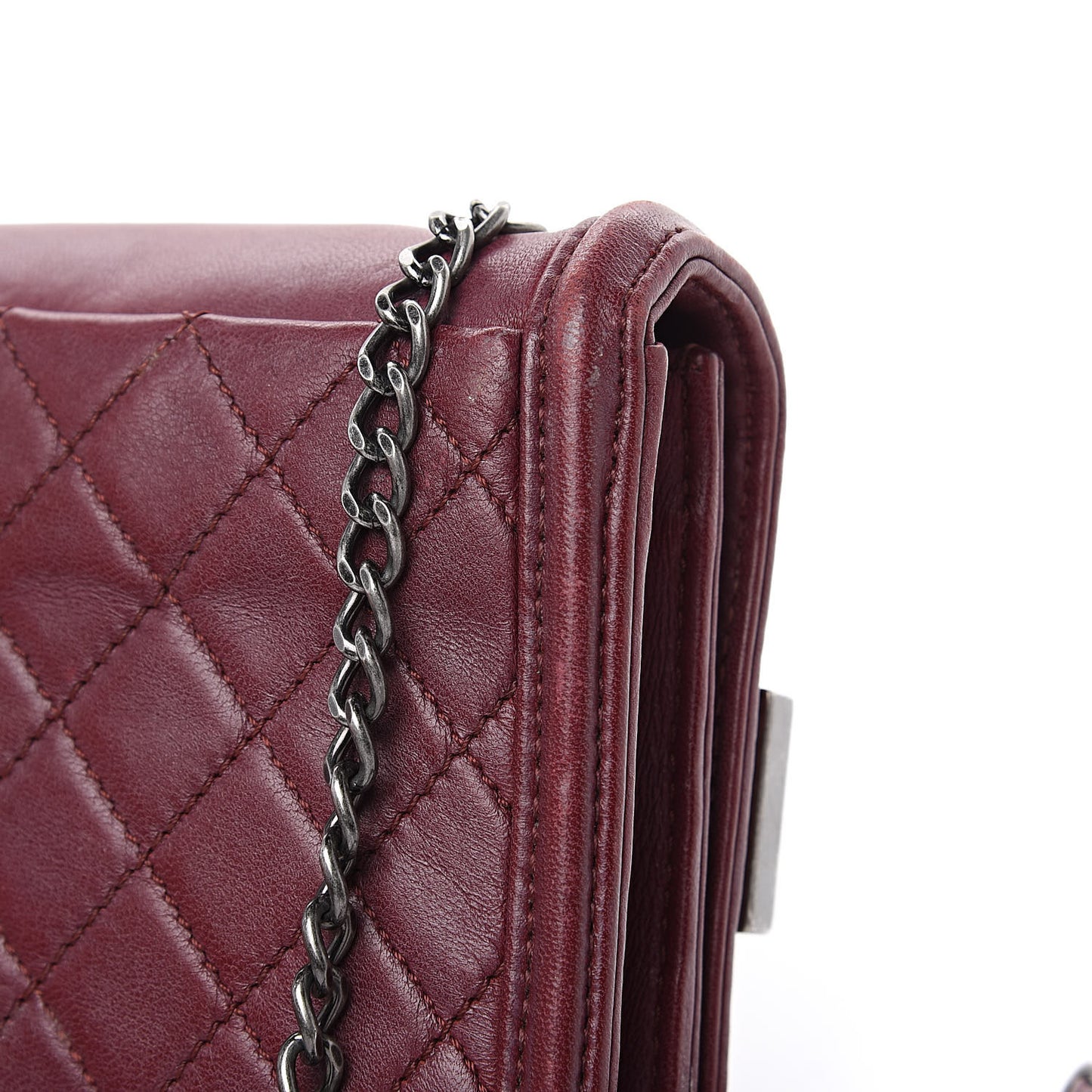 Lambskin Plexiglass Boy Brick Burgundy