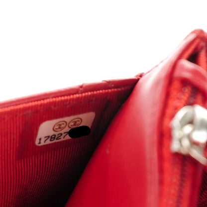 Chanel Lambskin Quilted Wallet On Chain WOC Red 8 of 8