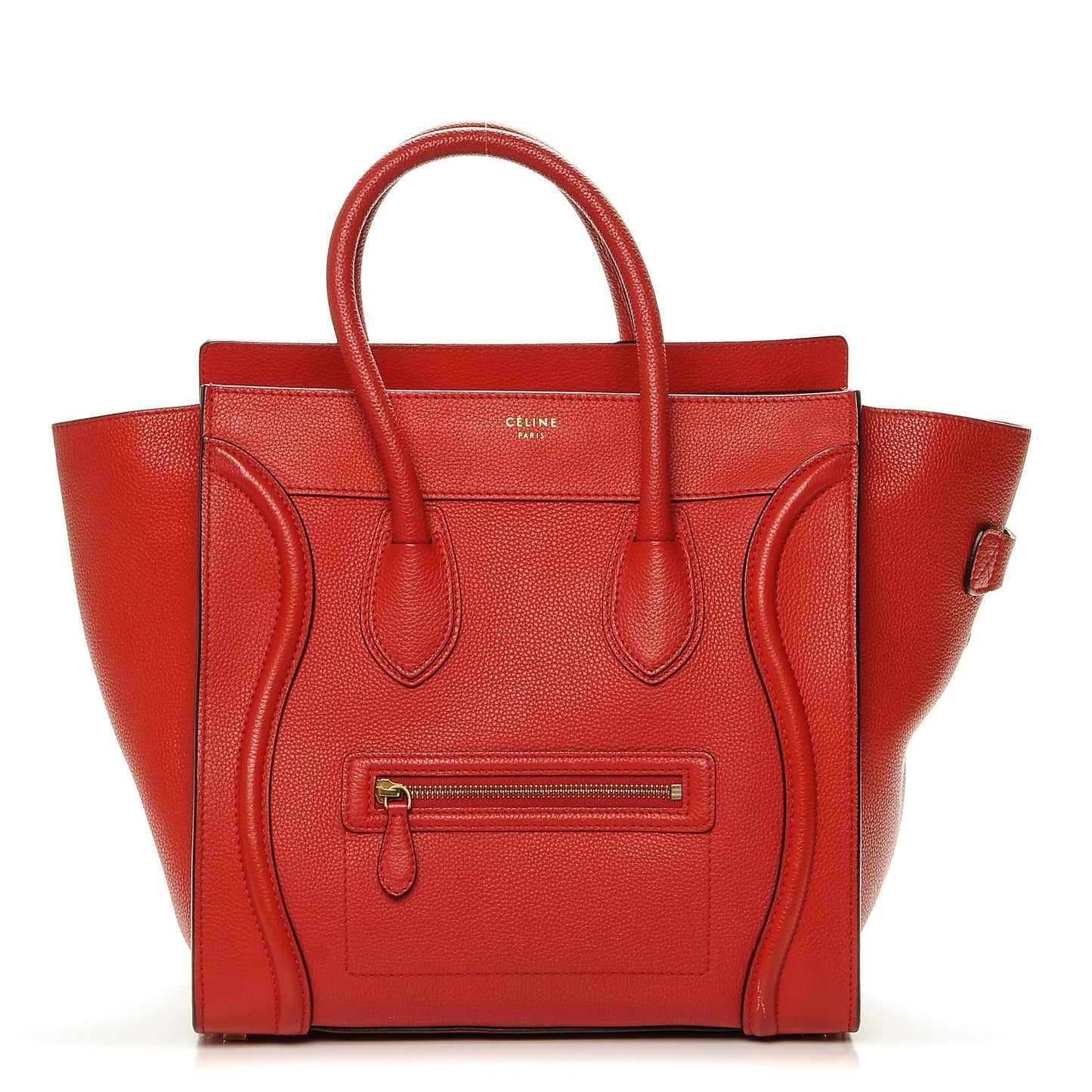Drummed Calfskin Mini Luggage Coquelicot