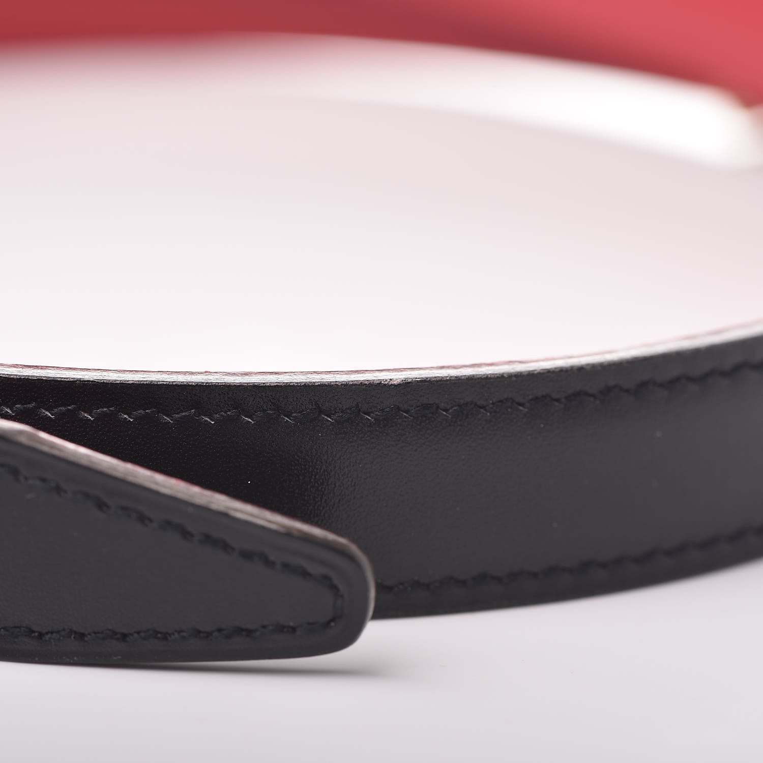 Hermes Box Courchevel 18mm H Belt 70 Rouge Vif Black 7 of 8