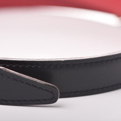 Hermes Box Courchevel 18mm H Belt 70 Rouge Vif Black 7 of 8