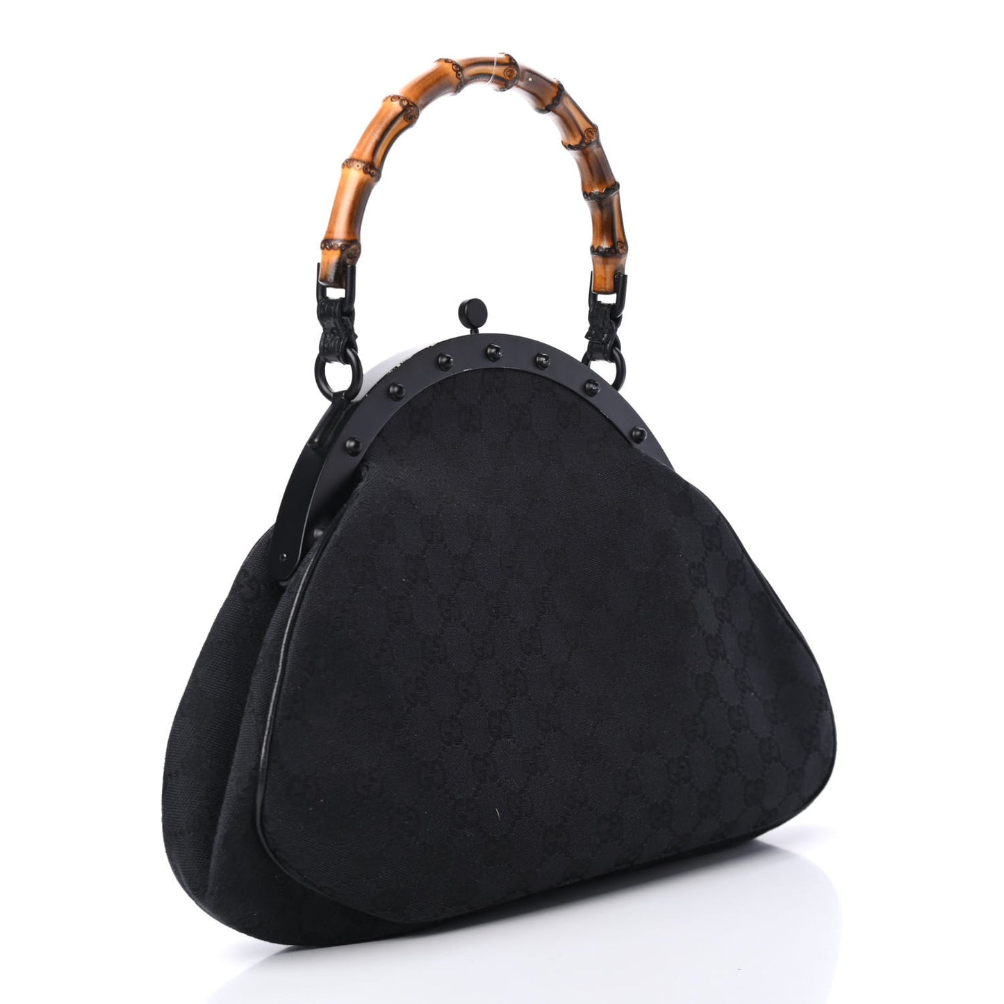 Monogram Bamboo Top Handle Bag Black
