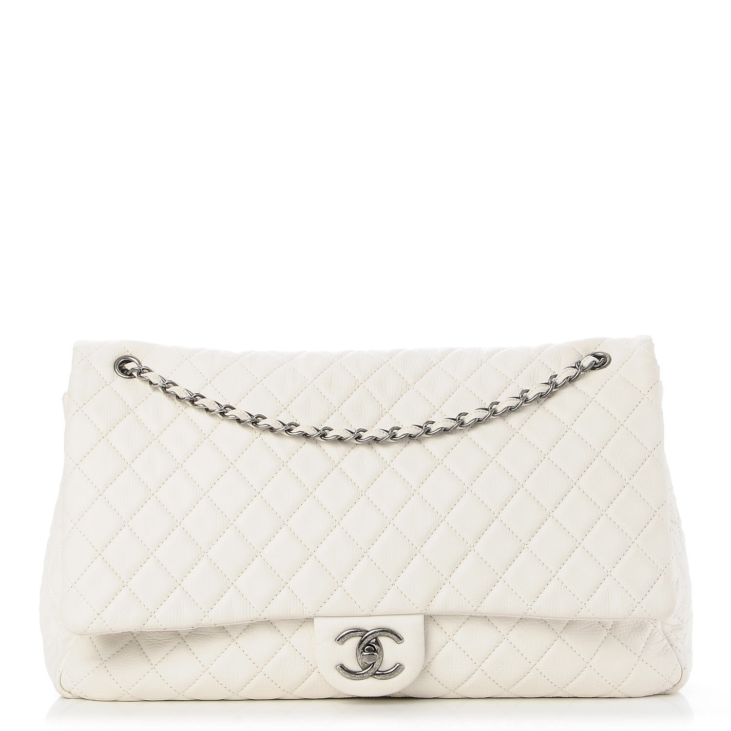 Chanel Calfskin Quilted XXL Travel Flap Bag White 1 of 12