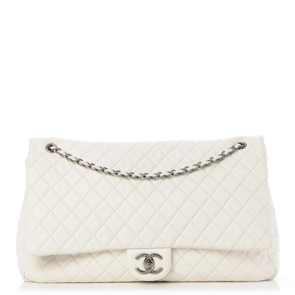 Chanel Calfskin Quilted XXL Travel Flap Bag White 1 of 12