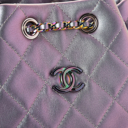 Chanel Iridescent Lambskin Calfskin Quilted Gabrielle Backpack Light Purple 9 of 9