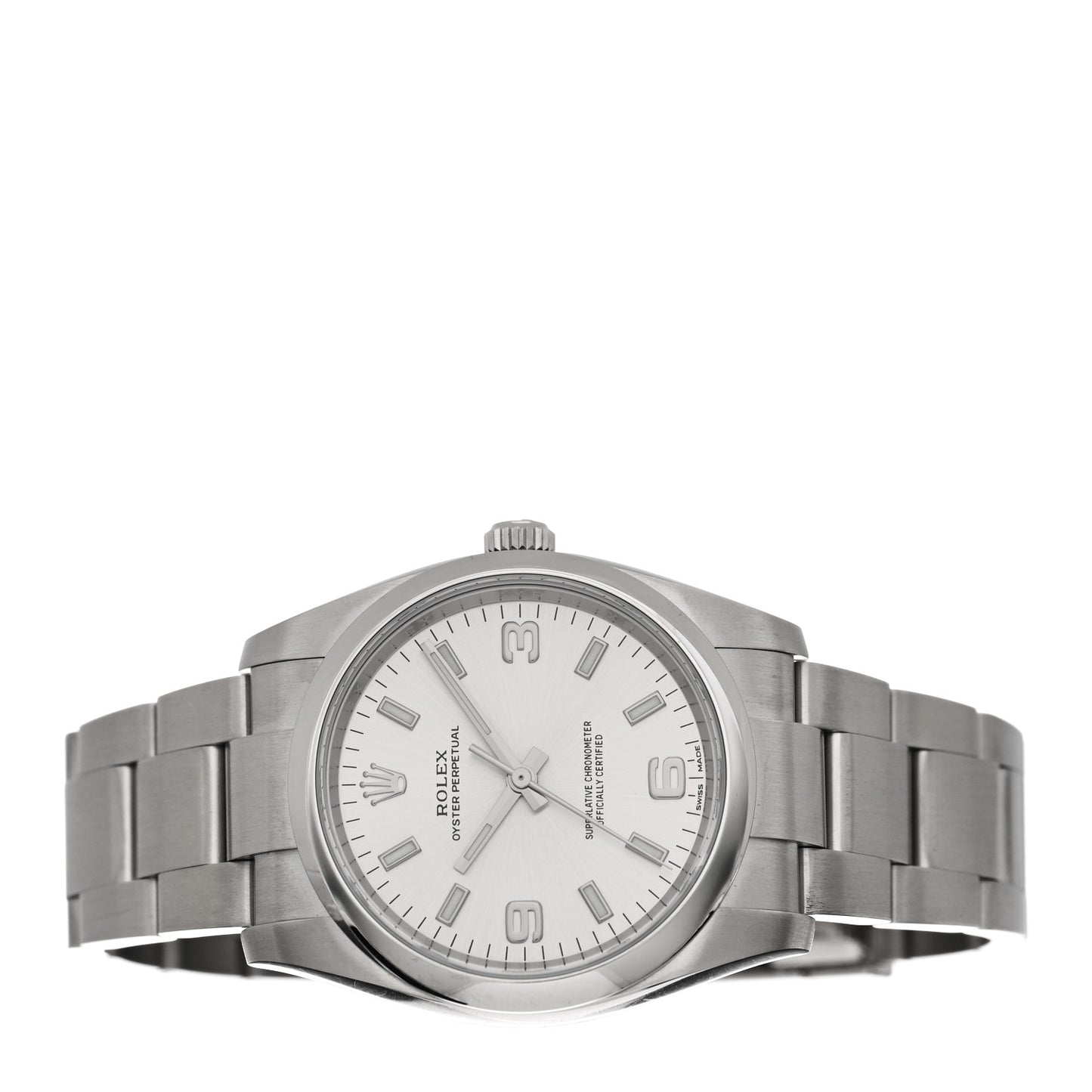 Stainless Steel 34mm Oyster Perpetual Watch Silver 114200