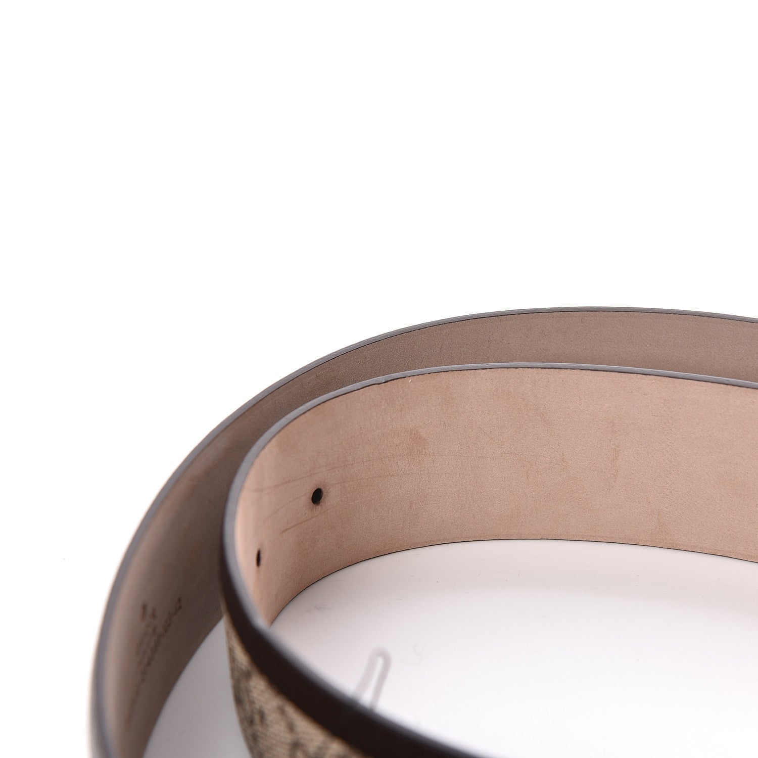 Gucci GG Supreme Monogram Niagara Lux Calfskin Interlocking G 40mm Belt 105 42 Beige Ebony Cocoa 4 of 8