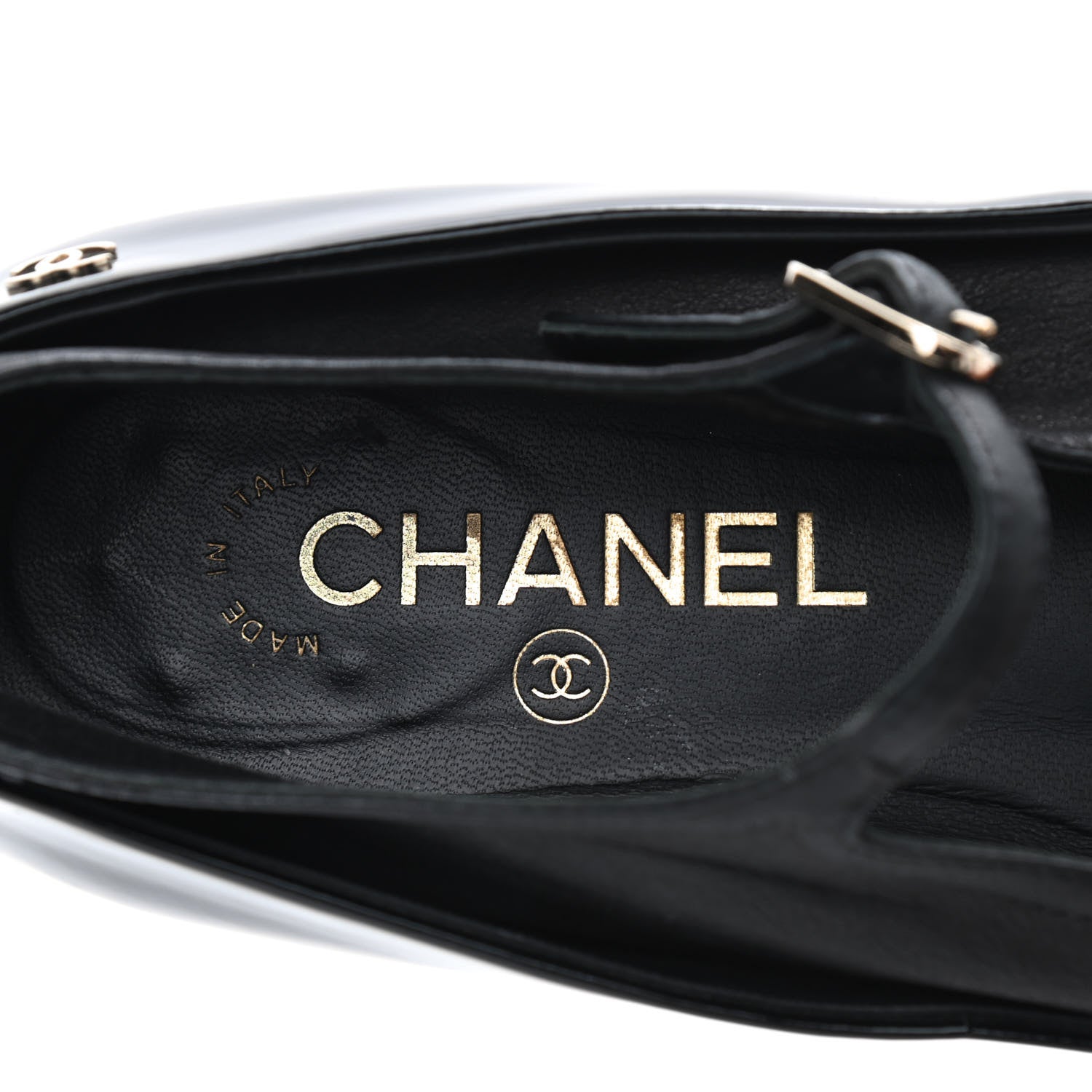 Chanel Patent Calfskin Mary Jane Ballerina Flats 36 Black 7 of 9