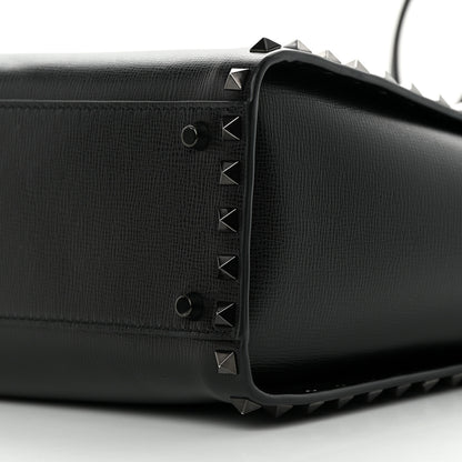 Valentino Garavani Grainy Calfskin Rockstud Alcove Tote Black 9 of 12