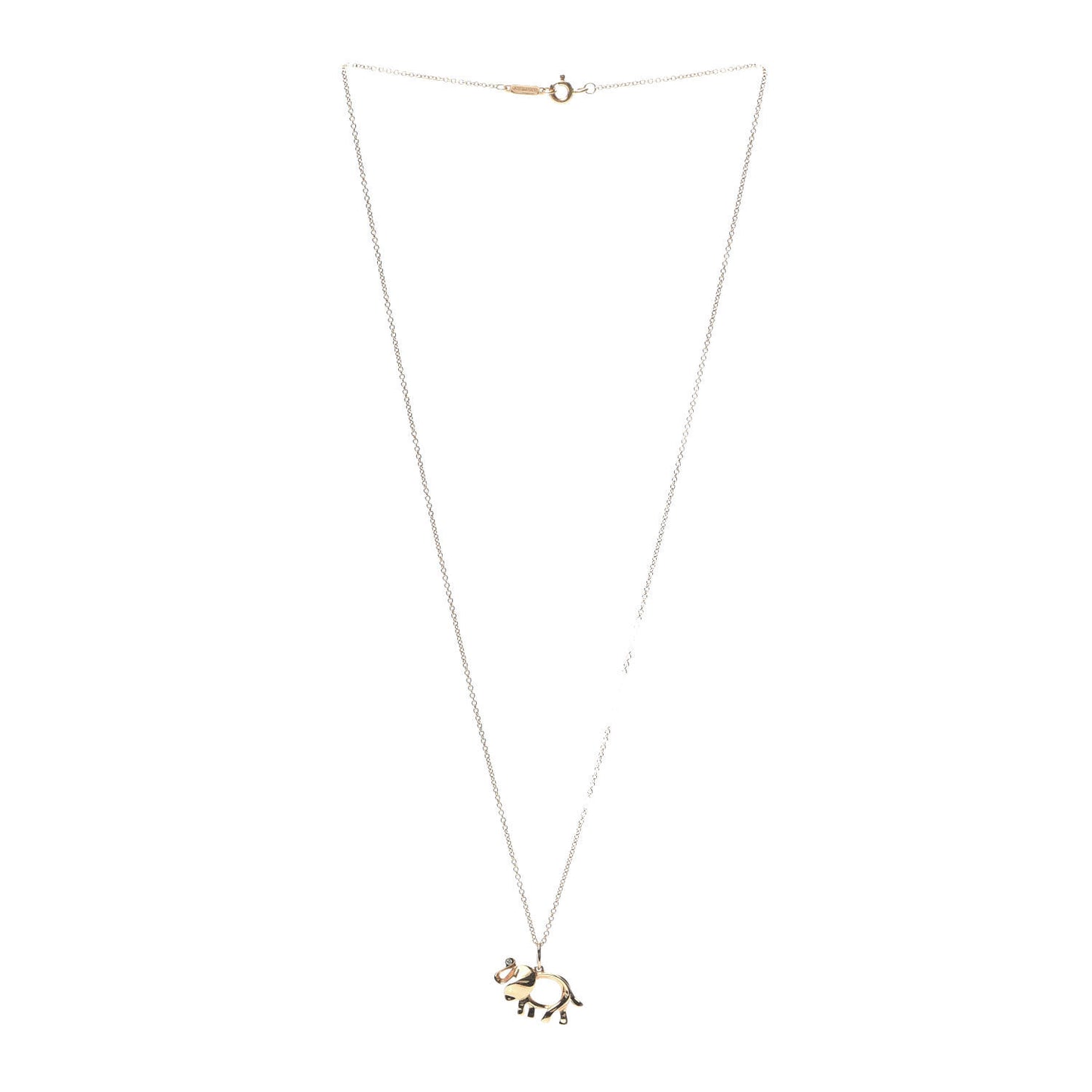 18K Rose Gold Diamond Save The Wild Elephant Pendant Necklace