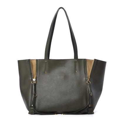 Chloe Smooth Calfskin Medium Milo Shopping Tote Midnight Green 1 of 11