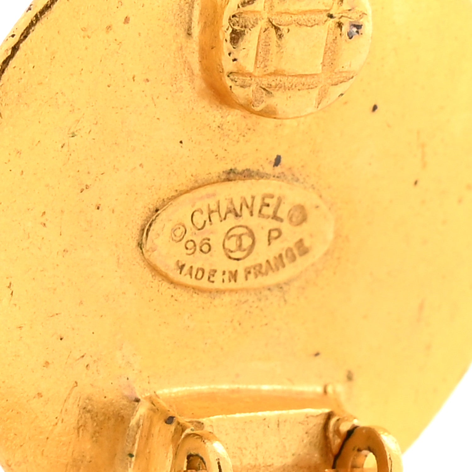 Chanel CC Clip On Earrings Gold Gold 4 of 4