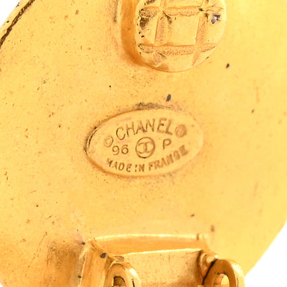 Chanel CC Clip On Earrings Gold Gold 4 of 4