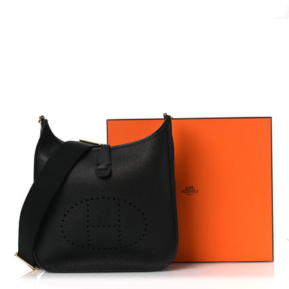 Hermes Taurillon Clemence Evelyne III PM Black 12 of 12