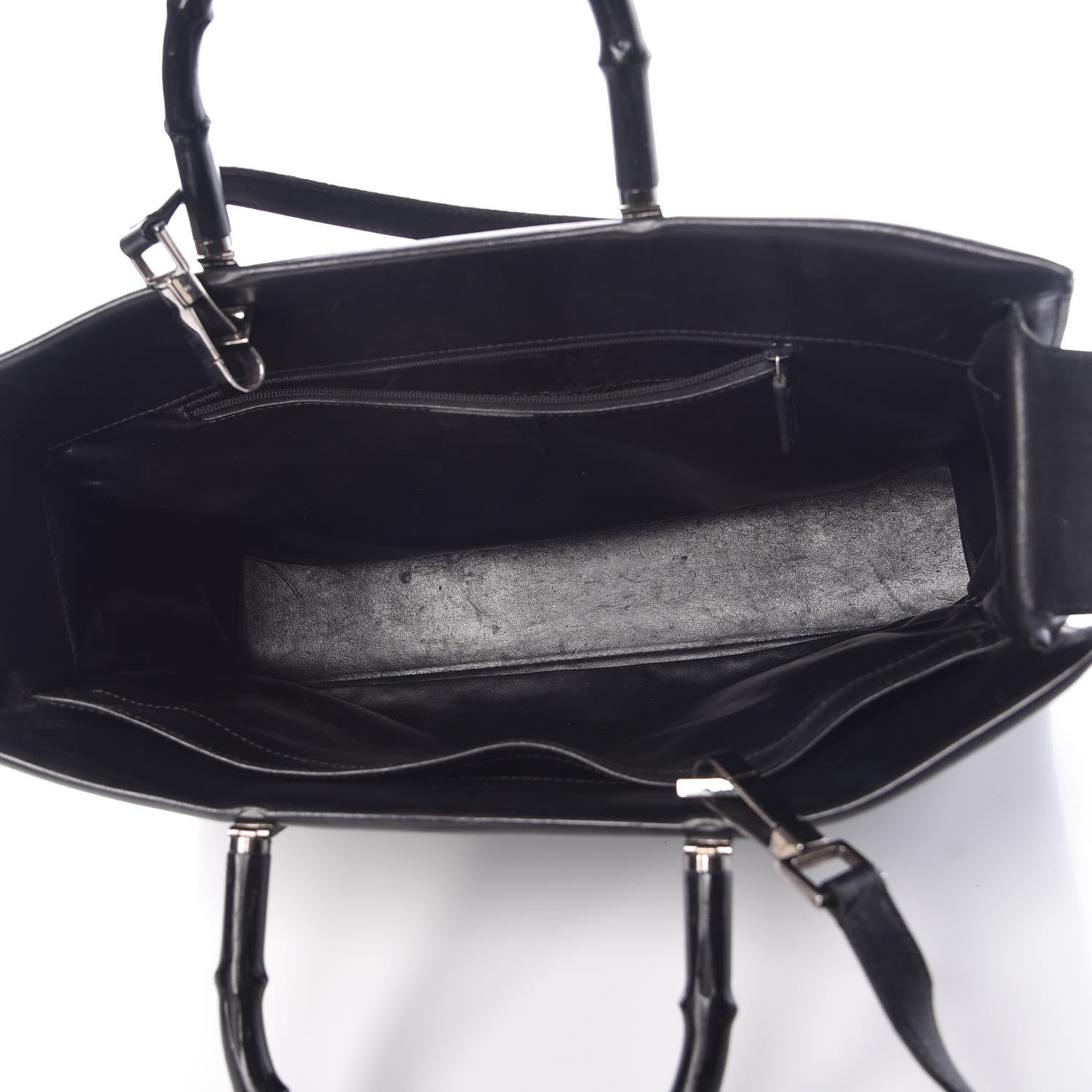 Gucci Calfskin Bamboo Top Handle Bag Black 5 of 29