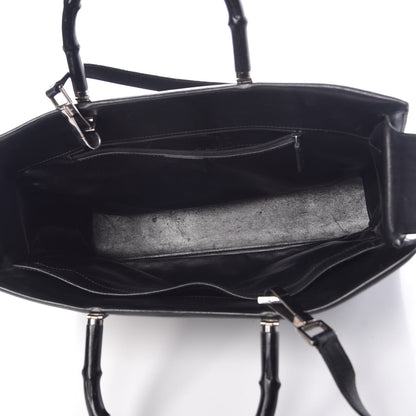 Gucci Calfskin Bamboo Top Handle Bag Black 5 of 29
