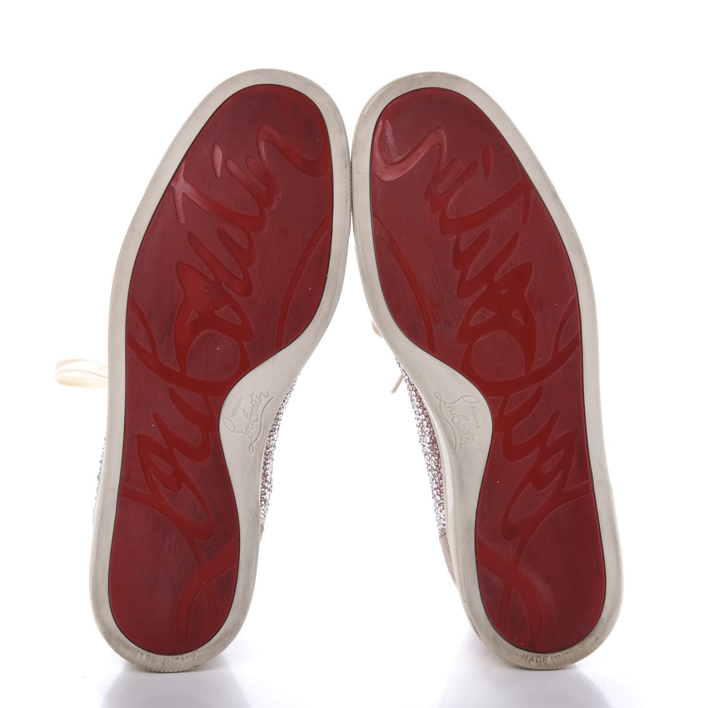 Veau Velours Strass Louis Flat Sneakers 39 Pink