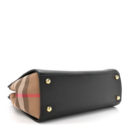 Burberry Calfskin Mega Check Small Banwell Tote Black 4 of 9