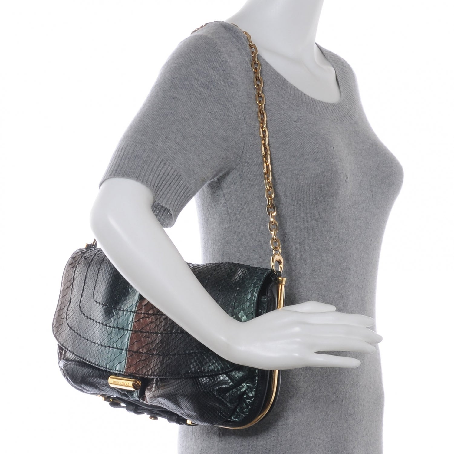 Jimmy Choo Python Arad Clutch Bag 2 of 7
