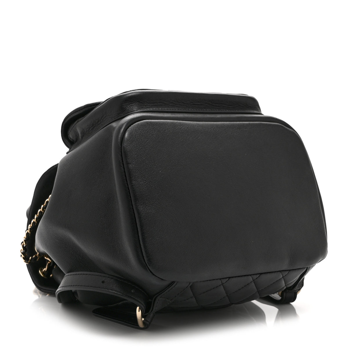 Chanel Lambskin Quilted Large Duma Drawstring Backpack Black 4 of 10