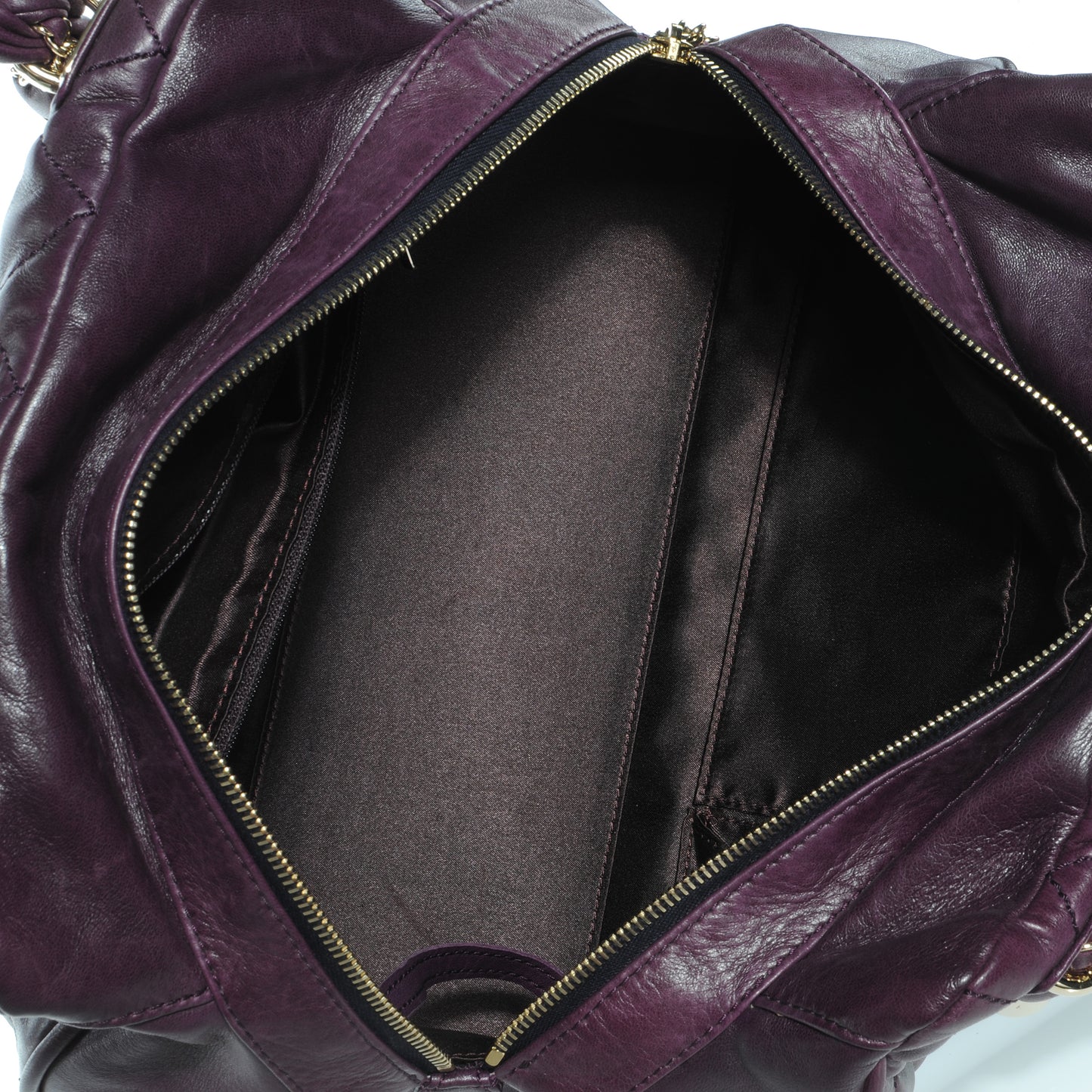 Distressed Lambskin Lady Braid Bowler Purple