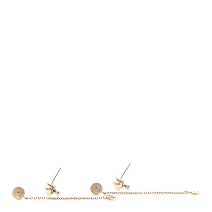 Christian Dior Pearl Crystal Star CD Drop Earrings Gold 3 of 4