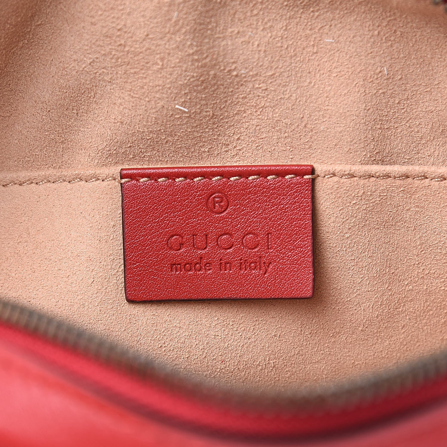 Gucci Calfskin Matelasse GG Marmont Belt Bag 75 30 Hibiscus Red 6 of 12