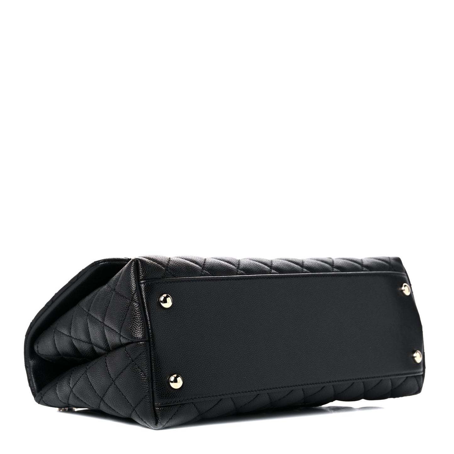 Caviar Quilted Small Coco Handle Flap Black