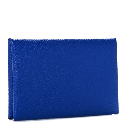 Hermes Epsom Calvi Card Case Bleu Electrique 3 of 8