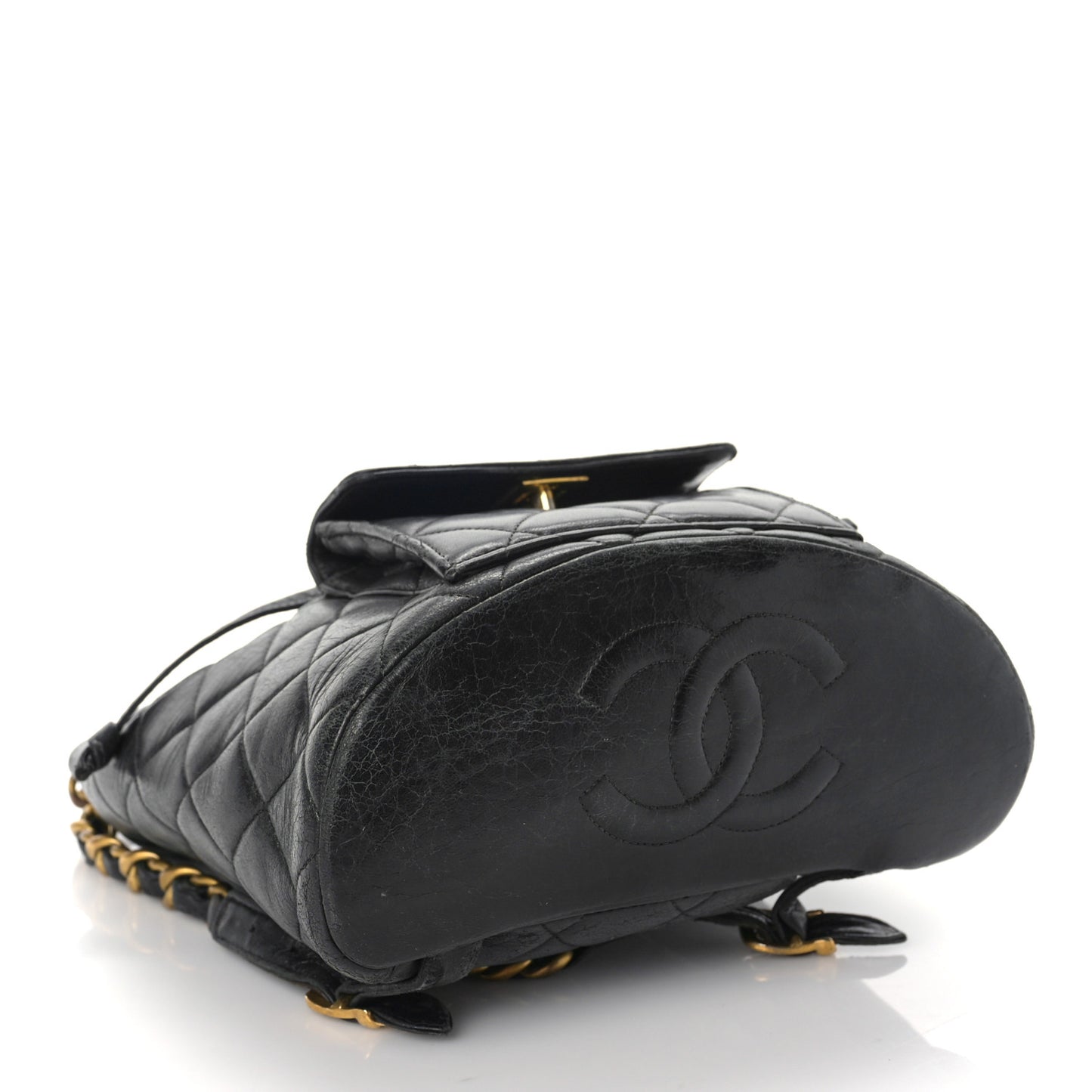 Lambskin Quilted Backpack Black
