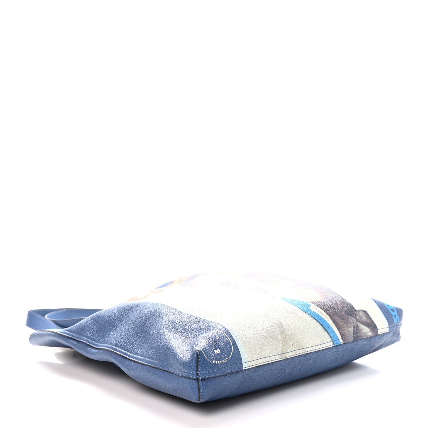 Calfskin Elton John Someone Saved My Life Tonight Large Tote Blue