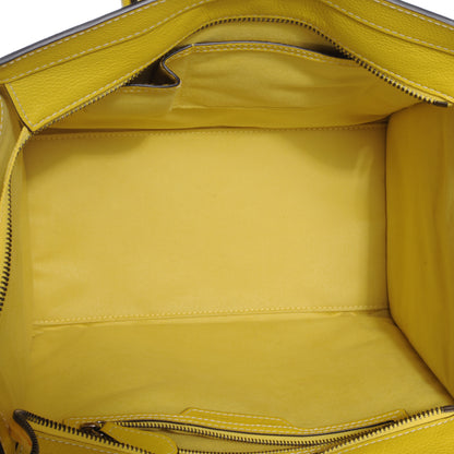 Celine Drummed Calfskin Mini Luggage Citron 10 of 10