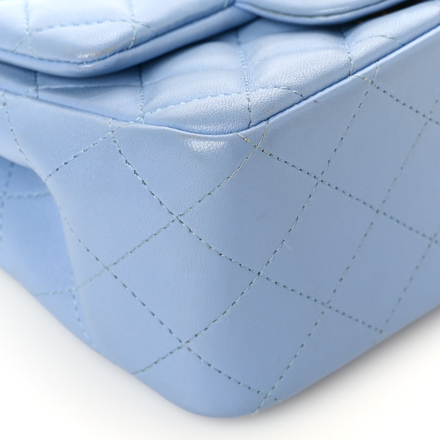 Chanel Lambskin Quilted Mini Square Flap Light Blue 8 of 9