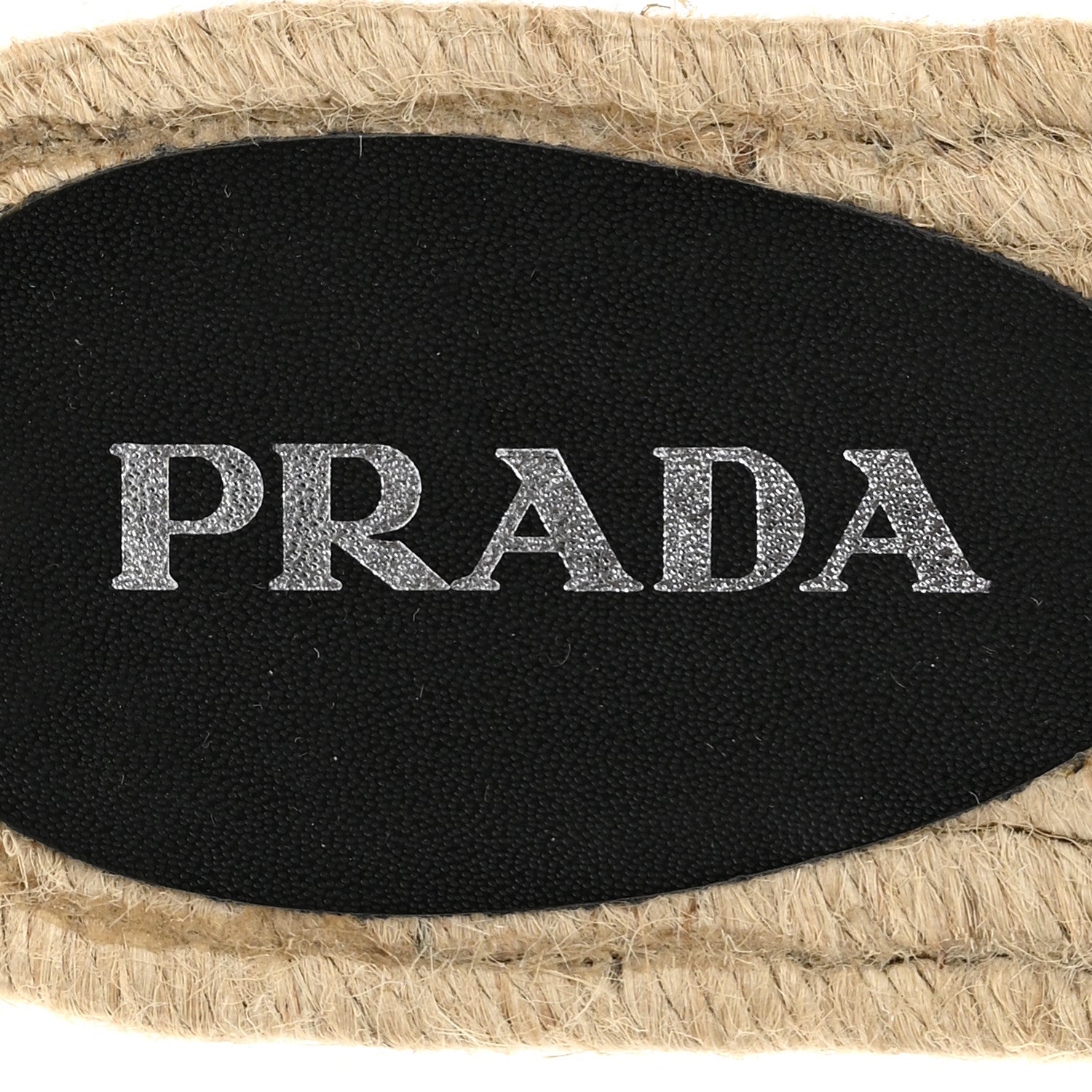 Prada Canvas Gabardine Triangle Logo Espadrilles Sandals 37 Black 7 of 10