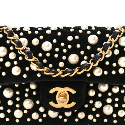 Chanel Velvet Pearl Mini Flap Bag Black 8 of 10
