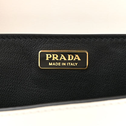 Prada City Calf Raffia Saffiano Cahier Bag Naturale White 6 of 11