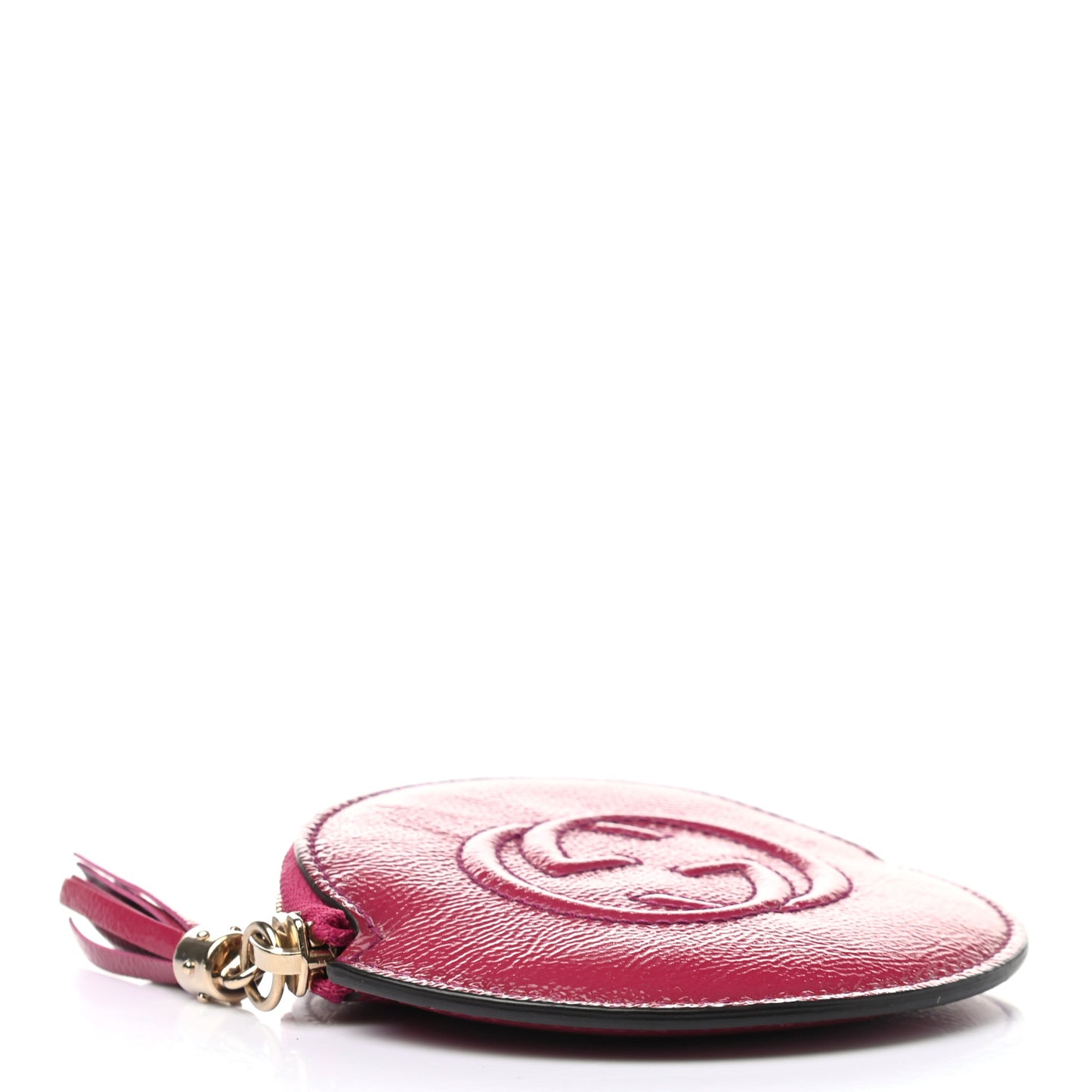 Patent Soho Round Coin Purse Bright Bougainvillea
